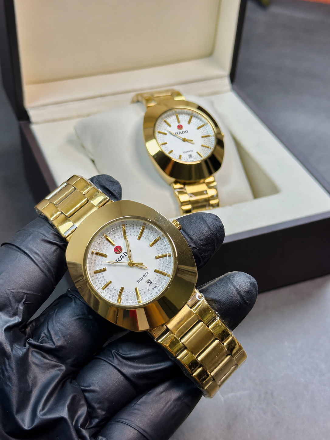 RD Diamond Golden Chain Watch for Men | Luxury Gold Stainless Steel Watch